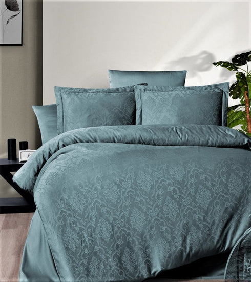 Exclusive žakardinio satino "Jacquard Collection" patalynės komplektas, turkio spalvos